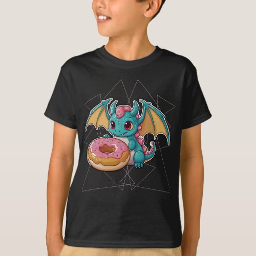 Geometrical shapes Cute Baby Dragon T_Shirt