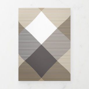 Geometrical Square Abstraction 2 Tri-Fold Holiday Card