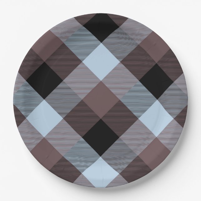 Geometrical Square Abstraction 8 Paper Plates (Front)