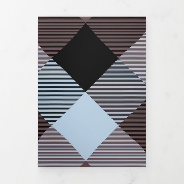 Geometrical Square Abstraction 8 Tri-Fold Holiday Card (Cover)