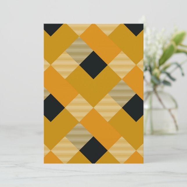 Geometrical Square Abstraction 9 Thank You Card (Standing Front)
