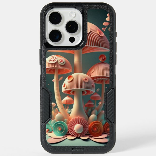 Geometrical Tapestry - Sakura & Shroomscape iPhone 15 Pro Max Case (Back)