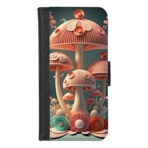 Geometrical Tapestry _ Sakura  Shroomscape iPhone 87 Wallet Case