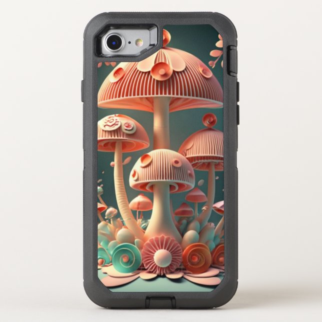 Geometrical Tapestry - Sakura & Shroomscape Otterbox iPhone Case (Back)