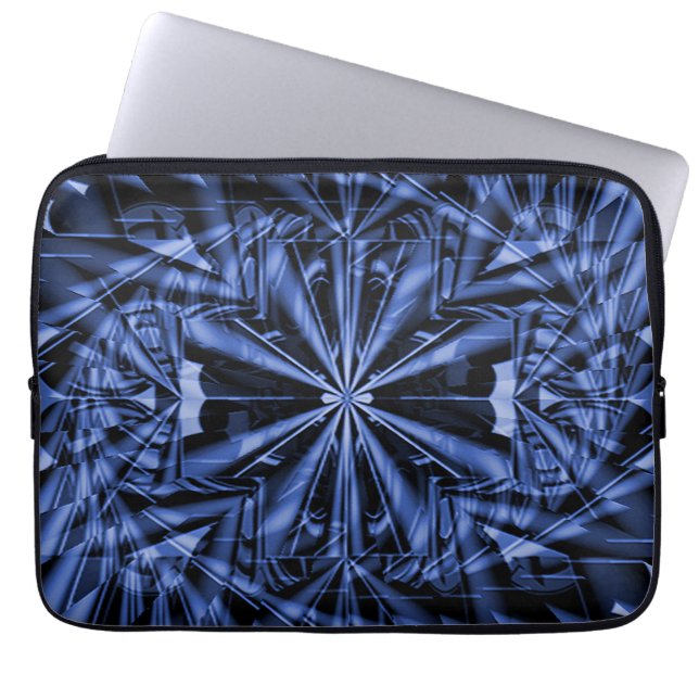 Geometrically blue..... laptop sleeve (Front)