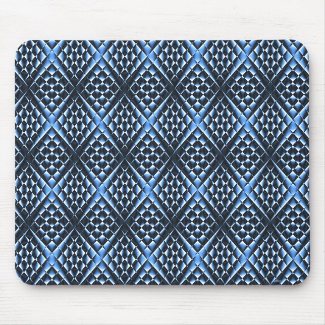 Geometrically Blue.... Mouse Pad (Front)