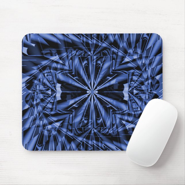 Geometrically blue..... mouse pad (With Mouse)
