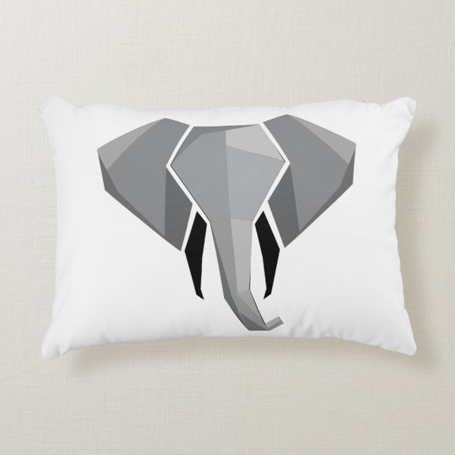 Geometrics Elephant Head  Accent Pillow (Front)