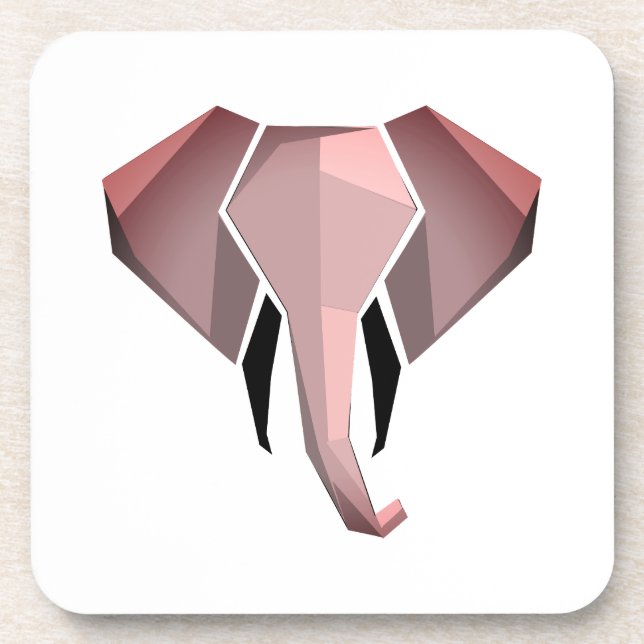 Geometrics Elephant Head  Beverage Coaster (Front)