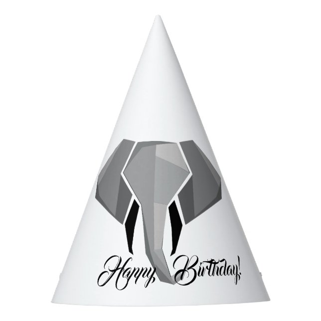  Geometrics Elephant Head Birthday  Party Hat (Front)