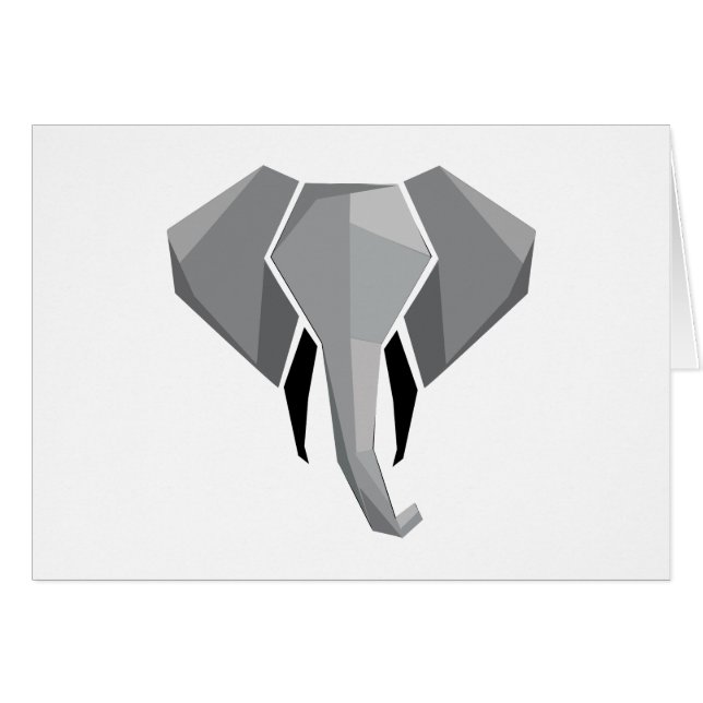  Geometrics Elephant Head Blank Inside Cards (Front Horizontal)