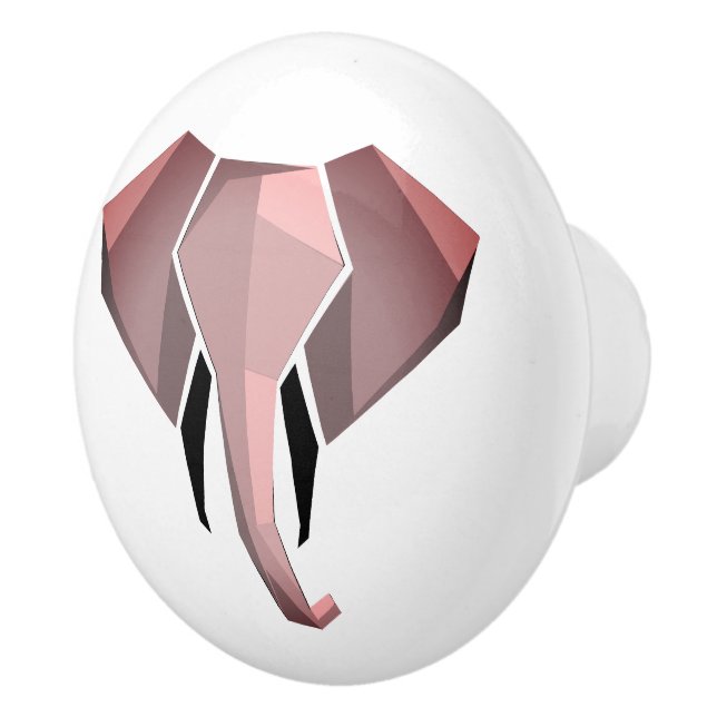 Geometrics Elephant Head  Ceramic Knob (Right)