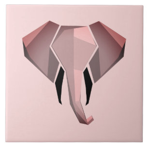 Geometrics Elephant Head Ceramic Tile