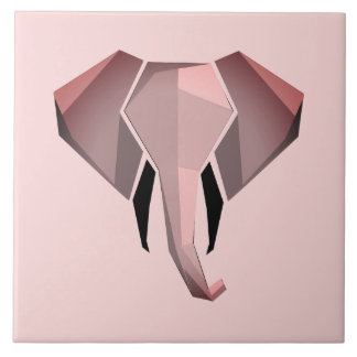 Geometrics Elephant Head  Ceramic Tile