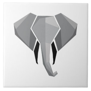 Geometrics Elephant Head  Ceramic Tile