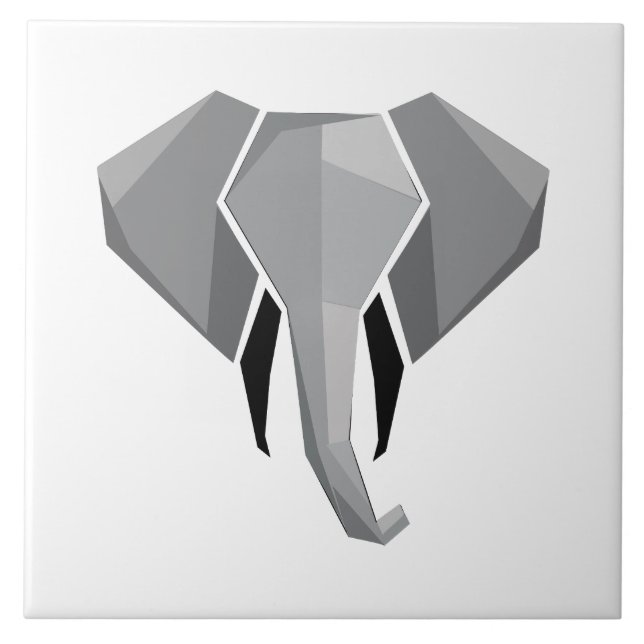 Geometrics Elephant Head  Ceramic Tile (Front)