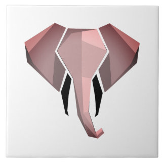 Geometrics Elephant Head  Ceramic Tile