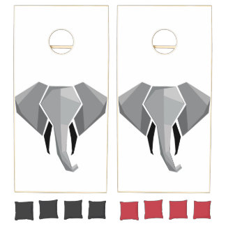 Geometrics Elephant Head  Cornhole Set