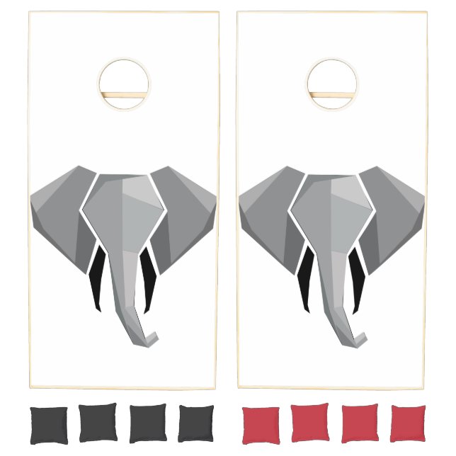 Geometrics Elephant Head  Cornhole Set (Set)