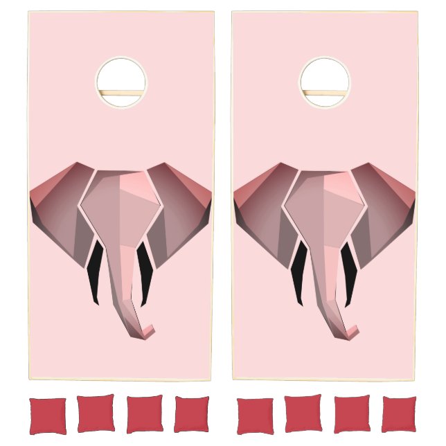 Geometrics Elephant Head  Cornhole Set (Set)