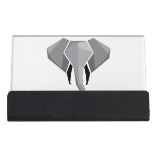 Geometrics Elephant Head  Desk Business Card Holder