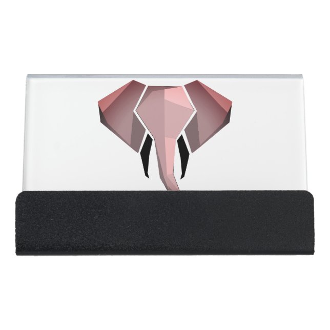 Geometrics Elephant Head  Desk Business Card Holder (Front)