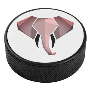 Geometrics Elephant Head Hockey Puck
