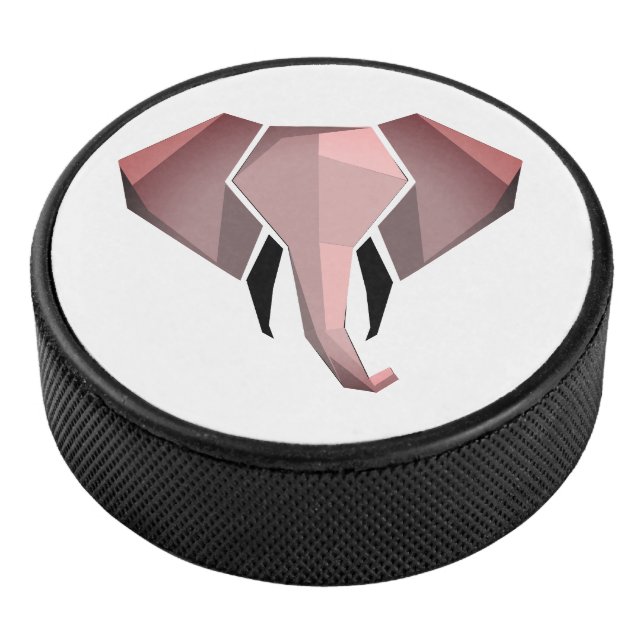 Geometrics Elephant Head  Hockey Puck (3/4)