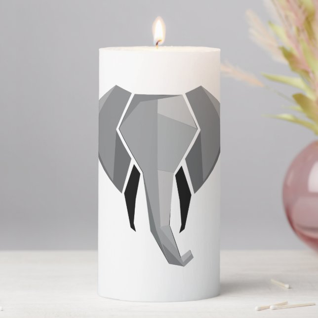 Geometrics Elephant Head  Pillar Candle (In Situ)