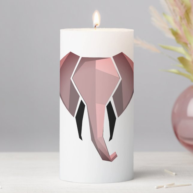 Geometrics Elephant Head  Pillar Candle (In Situ)