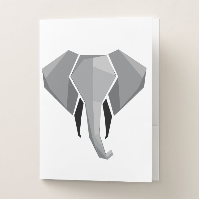 Geometrics Elephant Head  Pocket Folder (Front)