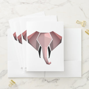 Geometrics Elephant Head  Pocket Folder
