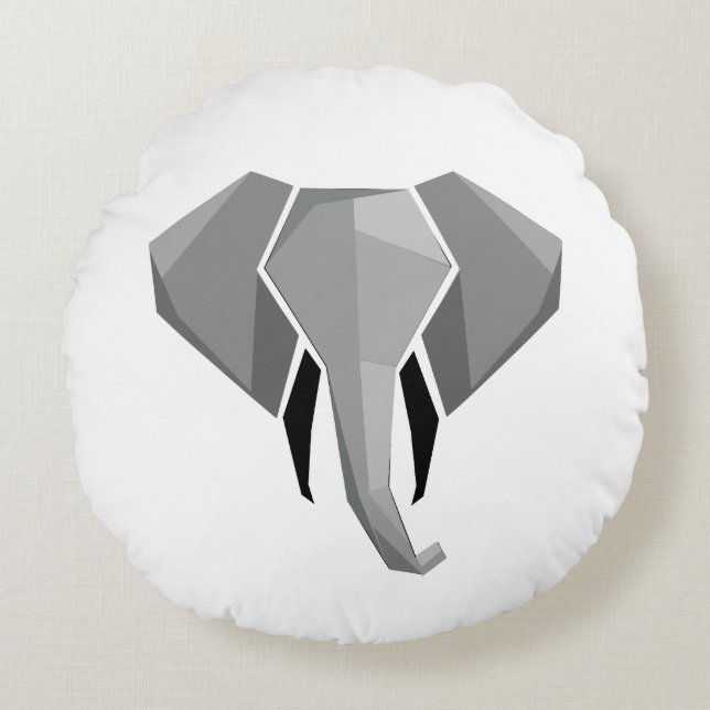 Geometrics Elephant Head  Round Pillow (Front)