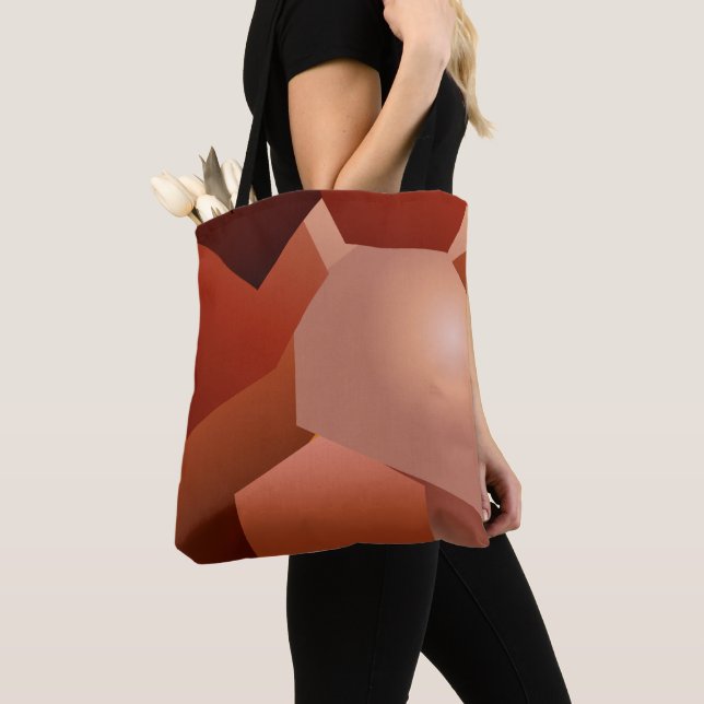 Géométrique marron tote bag (Close Up)