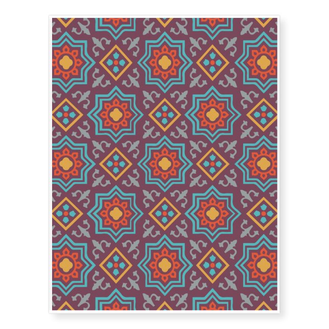 Geometrix Flower Pattern Temporary Tattoos (Front)