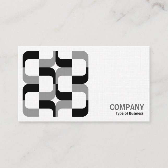Geometropolis - 020614 - Black and Gray (Linen) Business Card (Front)