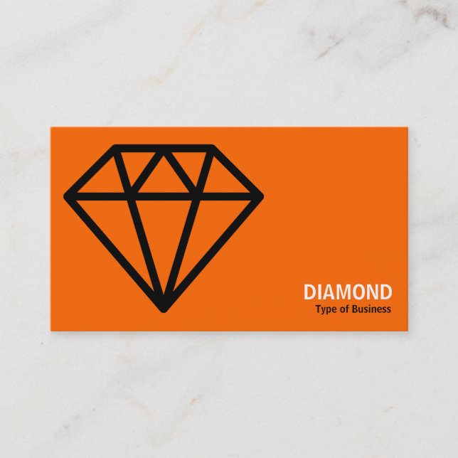 Geometropolis - Simple Diamond - Black on Orange Business Card (Front)