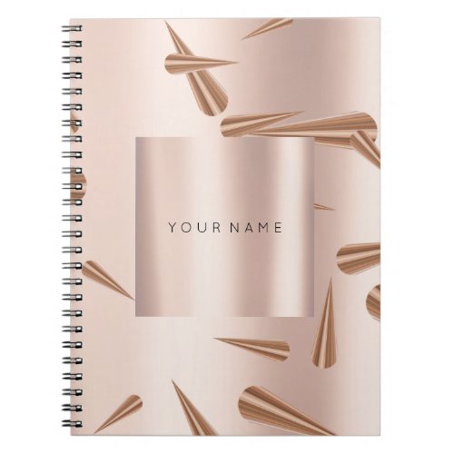 Geometry Blush Pink Rose Gold Spikes Metallic Notebook