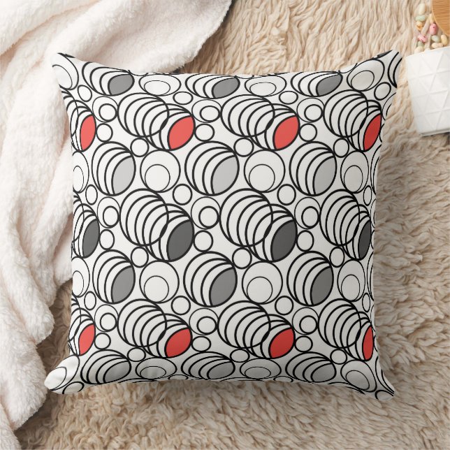 Geometry circles and rings decor retro sixties  throw pillow (Blanket)