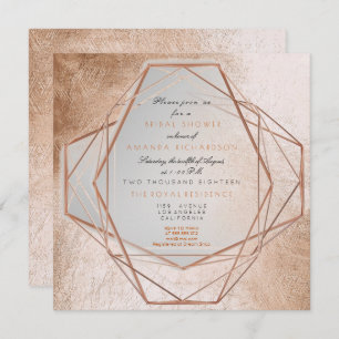 Geometry Cooper Bridal Shower Metallic Lines Invitation