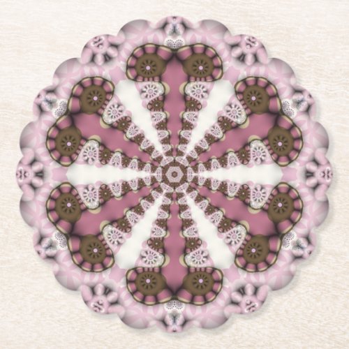 Geometry Country Earth Pink Mandala Paper Coaster