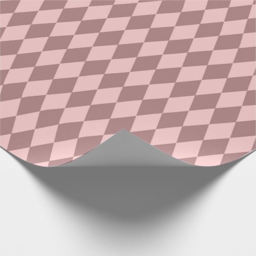 Geometry Diamond Cut  Blush Pink Rose Mauve Wrapping Paper