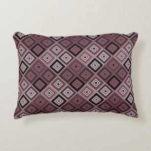 Geometry ethnic patchwork brown burgundy  accent pillow