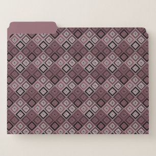 Geometry ethnic patchwork brown burgundy file folder