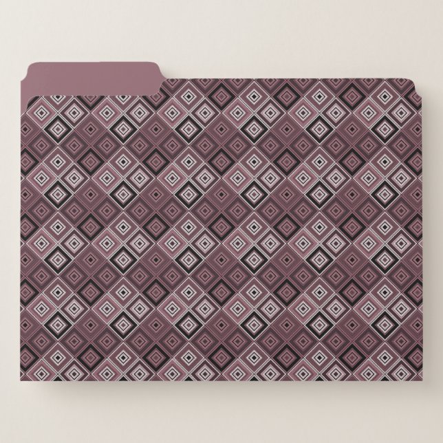 Geometry ethnic patchwork brown burgundy  file folder (Front Left)