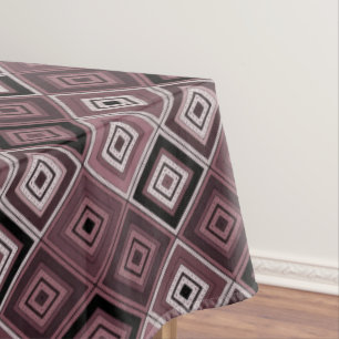 Geometry ethnic patchwork brown burgundy  tablecloth