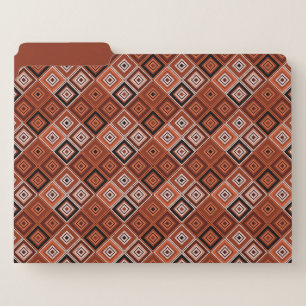 Geometry ethnic patchwork brown orange file folder