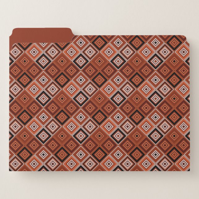Geometry ethnic patchwork brown orange  file folder (Front Left)