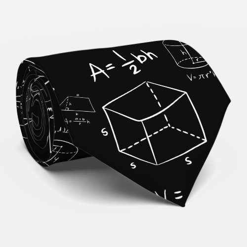 Geometry Geek  Black and white Neck Tie