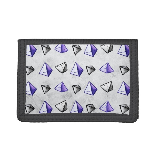 Geometry Geek Pyramid Pattern Tri-fold Wallet (Front)